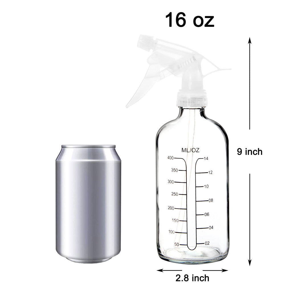 Youngever 4 Pack 16OZ Empty Glass Spray Bottles - Clear - Free Living Co