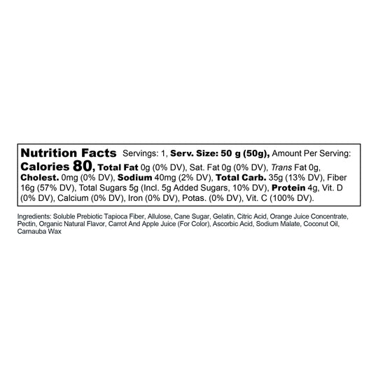 Orange Cream Gummy Candy - Low Sugar 5g, Prebiotics