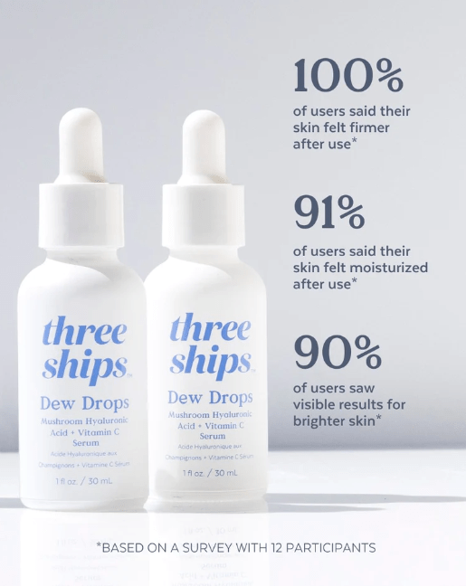 Dew Drops Mushroom Hyaluronic Acid + Vitamin C Serum - Free Living Co