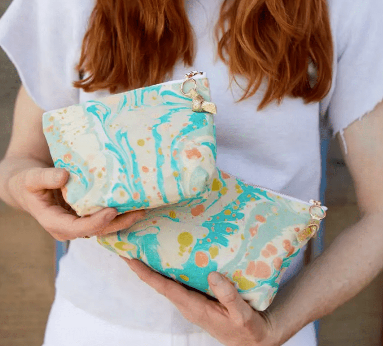 Handmade Marbled Canvas Pouch - Free Living Co