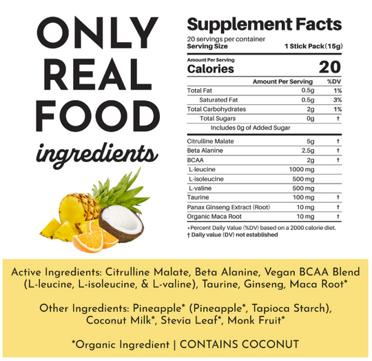Just REAL Ingredients Pre-Workout - Caffeine Free
