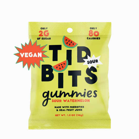 Sour Watermelon Gummy Candy - Low Sugar, Prebiotic,Vegan