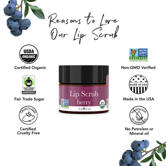Organic Sugar Lip Scrub 0.7oz - Free Living Co