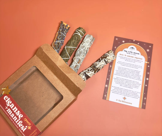 CLEANSE and MANIFEST KIT - Bundle - 4 Pack - Sage Smudge - Free Living Co