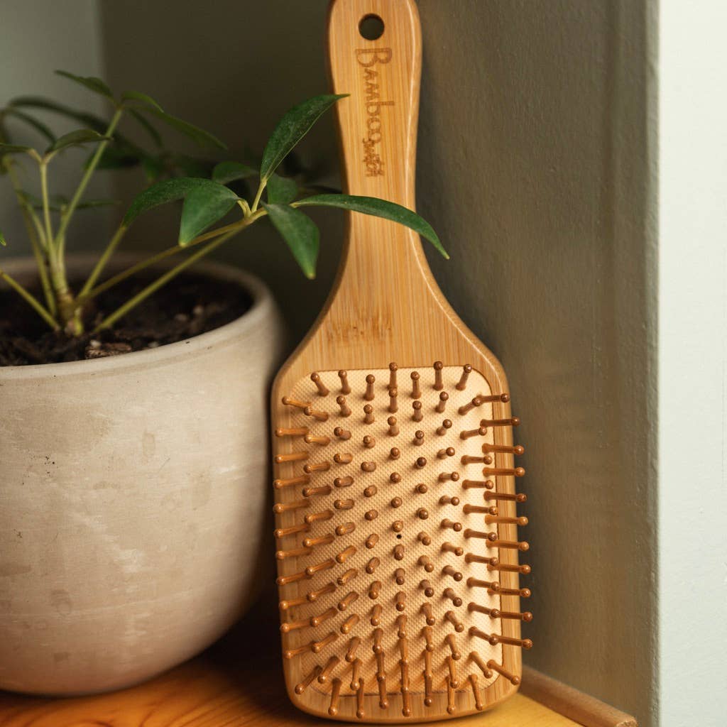 Bamboo Paddle Hairbrush - Free Living Co