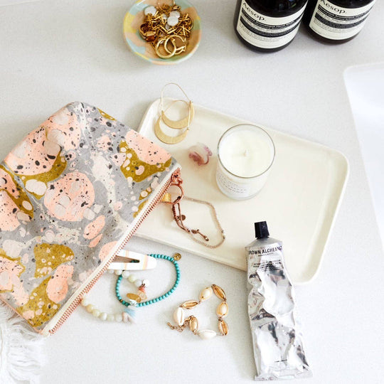 Handmade Marbled Canvas Pouch - Free Living Co